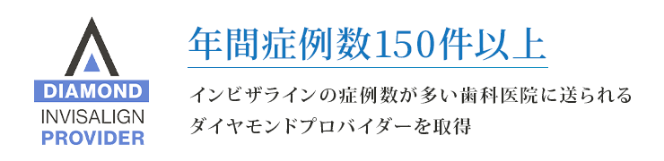 年間症例数100件以上 インビザラインの症例数が多い歯科医院に送られるプラチナエリートプロバイダーを取得